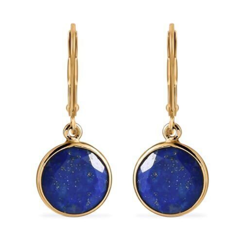 2688 Gold Earrings - Lapis Lazuli 18K Gold Plated Sterling Silver Lever